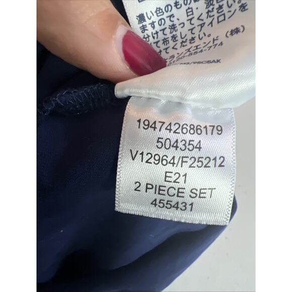 Lands End 1X Pajama Set Womens XL Long Sleeve Pullover Elastic Blue check 16 18w - Picture 12 of 13